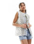 ASOS DESIGN quilted gilet with bows in white weiß, 32 - фото #1