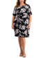 Фото #1 товара Plus Size Floral-Print Faux-Wrap Dress