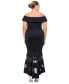 Фото #2 товара Plus Size High-Low Off-The-Shoulder Midi Dress