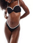 Фото #4 товара Abercrombie & Fitch co-ord underwire bikini top in black with white contrast binding