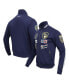 Фото #1 товара Men's Navy Milwaukee Brewers Fast Lane Full-Zip Track Jacket