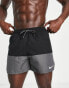 Фото #3 товара Nike Swimming 5 inch colourblock shorts in black and grey