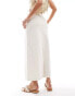 Фото #5 товара Pimkie linen mix tailored column maxi skirt in beige