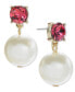 ფოტო #1 პროდუქტის Color Crystal & Imitation Pearl Drop Earrings, Created for Macy's