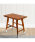 18 Inch Rectangular Acacia Wooden Side Table With Angled Legs, Warm Brown