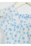 Desenli Beyaz Bebek Diz Altı Elbise 3smg80020aw