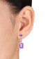 ფოტო #2 პროდუქტის Pink Amethyst (11-1/2 ct. t.w.) Link Earrings in 18k Rose Gold over Sterling Silver