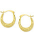 ფოტო #4 პროდუქტის Crystal Pavé Small Hoop Earrings in 10k Gold, 0.59"