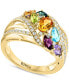 ფოტო #1 პროდუქტის EFFY® Multi-Gemstone (1-3/4 ct.t.w.) & Diamond (1/4 ct. t.w.) Cluster Statement Ring in 14k Gold