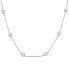 ფოტო #1 პროდუქტის Mother-of-Pearl Station Collar Necklace in Sterling Silver, 17" + 1" extender