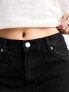 Фото #3 товара Weekday Rail mid waist loose fit straight leg jeans in black