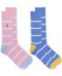 Men's 2-Pk. Stripe Socks w. Multi Color Pony