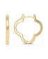 Фото #3 товара 14K Gold Clover Hoop Earrings