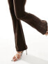 Kaiia flared trousers co-ord in chocolate