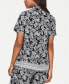 Фото #2 товара Karen Scott Petite Short Sleeve Paisley Parade Nutton Up Top Black Combo PS