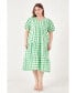Women's Plus size Gingham Check Midi Dress
