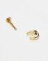 Kingsley Ryan multi gem crescent moon labret earring in gold plated