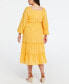 Фото #2 товара Платье женское Ella Rafaella Plus Size хлопковое с квадратным вырезом и объемными рукавами