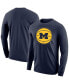 Фото #1 товара Men's Navy Michigan Wolverines Basketball Long Sleeve T-shirt