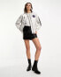 Фото #8 товара AllSaints Echo metallic zip through bomber jacket in silver