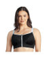 ფოტო #1 პროდუქტის Plus Size Wave Wire-free Zip Front Sports Bra