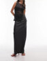 Фото #1 товара Topshop denim comfort stretch maxi skirt in coated black