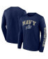 Men's Navy Distressed Navy Midshipmen Arch Over Logo Long Sleeve T-shirt