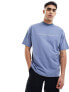 Фото #1 товара Barbour International Stacked logo t-shirt in light blue