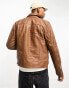 Bolongaro Trevor leather ranger biker jacket in tan