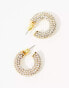 Фото #2 товара ALDO gold plated chunky hoop earrings with all over pave detail