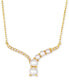 ფოტო #1 პროდუქტის Vanilla Pearls (3-6mm) & Nude Diamond (1/6 ct. t.w.) Adjustable 19" Statement Necklace in 14k Gold