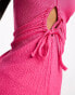 Фото #3 товара Pieces ruched side mini dress in bright pink