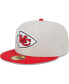 Фото #1 товара Men's Khaki, Red Kansas City Chiefs Super Bowl Champions Patch 59FIFTY Fitted Hat