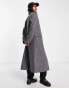 Weekday Daphne double breasted formal maxi coat in dark grey