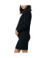 Фото #2 товара Maternity Zip Up Knit Dress Black