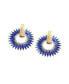 Women's Blue Embellished Circular Drop Earrings