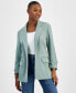 Фото #1 товара Petite Solid Notched-Collar Ruched-Sleeve Blazer, Created for Macy's