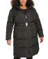 ფოტო #1 პროდუქტის Plus Size Belted Hooded Puffer Coat