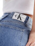 Фото #2 товара Calvin Klein Jeans high rise straight leg jeans in light wash