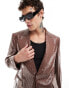 Фото #4 товара ASOS DESIGN sequin slim fit suit jacket in brown