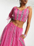 Фото #3 товара Maya linear embellished lehenga maxi skirt in pink