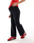 Фото #3 товара Mamalicious Maternity jersey wrap v front wide leg trousers in black