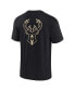 Фото #2 товара Men's and Women's Black Milwaukee Bucks Super Soft T-shirt