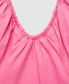 ფოტო #5 პროდუქტის Women's Gathered Neckline Cotton Dress