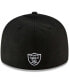 Фото #5 товара Men's Black Las Vegas Raiders Omaha Script Low Profile 59Fifty Fitted Hat