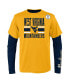 ფოტო #4 პროდუქტის Little Boys and Girls Navy, Gold West Virginia Mountaineers Fan Wave Short and Long Sleeve T-shirt Combo Pack