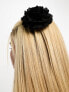 Фото #5 товара My Accessories London chiffon flower hair clip in black