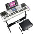 Фото #1 товара Rockjam 61 Key Keyboard Piano Set with Keyboard Stand, Piano Bench, Headphones, Piano Note Stickers & Lessons