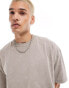 Фото #3 товара ASOS DESIGN heavyweight boxy oversized t-shirt in washed stone