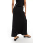 Фото #3 товара Miss Selfridge textured maxi skirt in black